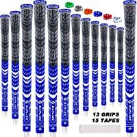 Los mejores  - SAPLIZE Juego de 13 empuñaduras de Golf con Kit de regripping Completo- estándar-Mediano- Blanco-Verde-Rojo-Azul- Agarre…
